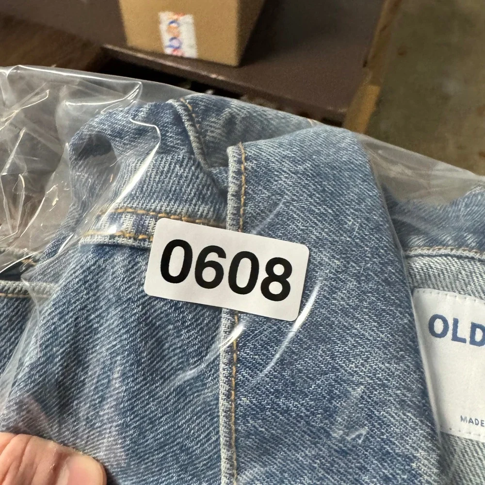 Old Navy Womens Denim Trucker Jean Jacket Blue Classic‎ Relaxed Fit Size Large